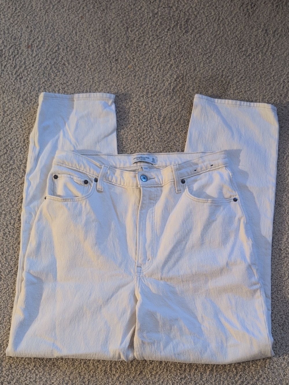 Abercrombie & Fitch The '90s Straight Curve Love White Straight Leg Women’s Jean